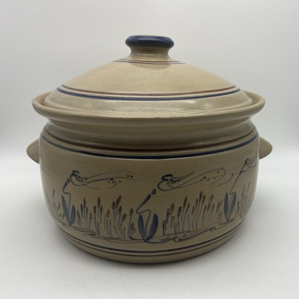 Vintage LL Bean Cedar Swamp Stoneware Crock, w/ Lid
